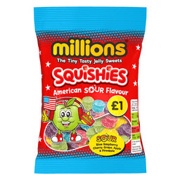 Millions Squishies American Sour Bag 100g £1 PMP