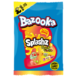 Bazooka Splashz Fruit Fiesta Bag 120g £1.15 PMP