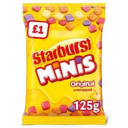 Starburst Minis Vegan Chews Sweets Pouch Bag 125g £1 PMP