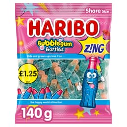Haribo Bubblegum Bottles Z!ng Bag 140g £1.25 PMP