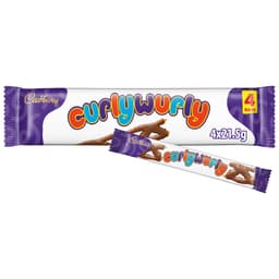 Cadbury Curly Wurly 4 Pack Multipack 86g