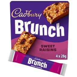Cadbury Brunch Oats Raisin Chocolate Cereal Bars 4 Pack Multipack 112g