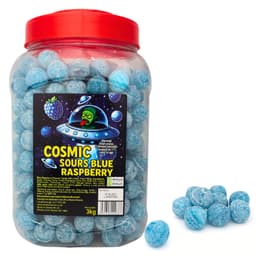 Cosmic Sours Blue Raspberry Sour Candy Jar 3kg