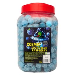 Cosmic Sours Blue Raspberry Sour Candy Jar 3kg