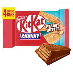 KitKat Chunky Peanut Butter Chocolate Bar 4 Pack Multipack 136g