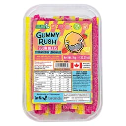 Gummy Rush Strawberry Lemonade Sour Belts Tub 1kg