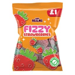 Candy Realms Fizzy Strawberries Bag 160g