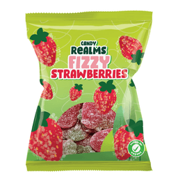 Candy Realms Fizzy Strawberries Bag 160g