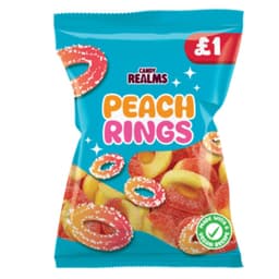 Candy Realms Peach Rings Bag 160g £1 PMP