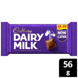 Cadbury Dairy Milk Classic Chocolate Bar 56g £1.29 PMP