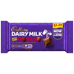 Cadbury Dairy Milk Fruit & Nut Chocolate Bar 56g £1.29 PMP