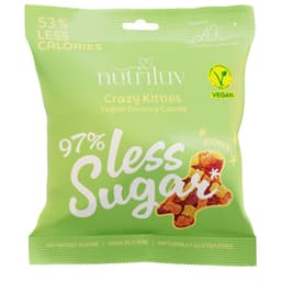 Nutriluv Less Sugar Crazy Kitties Vegan Gummy Candy Bag 50g