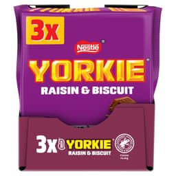 Yorkie Raisin & Biscuit Chocolate Bar 3 Pack Multipack 132g