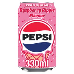 Pepsi Raspberry Ripple Flavour Can 330ml 24 Pack