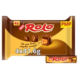 Rolo Milk Chocolate & Toffee Tube 4 Pack Multipack 166.4g PMP £1.85