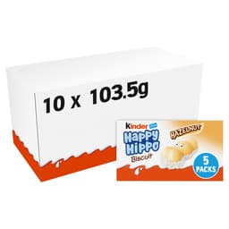 Kinder Happy Hippo Milk Chocolate and Hazelnut Biscuits Multipack 5 Pack 103.5g