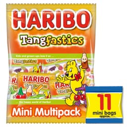 Haribo Tangfastics Minis Fruit & Cola Flavour Fizzy Jelly Sweets Multipack 176g