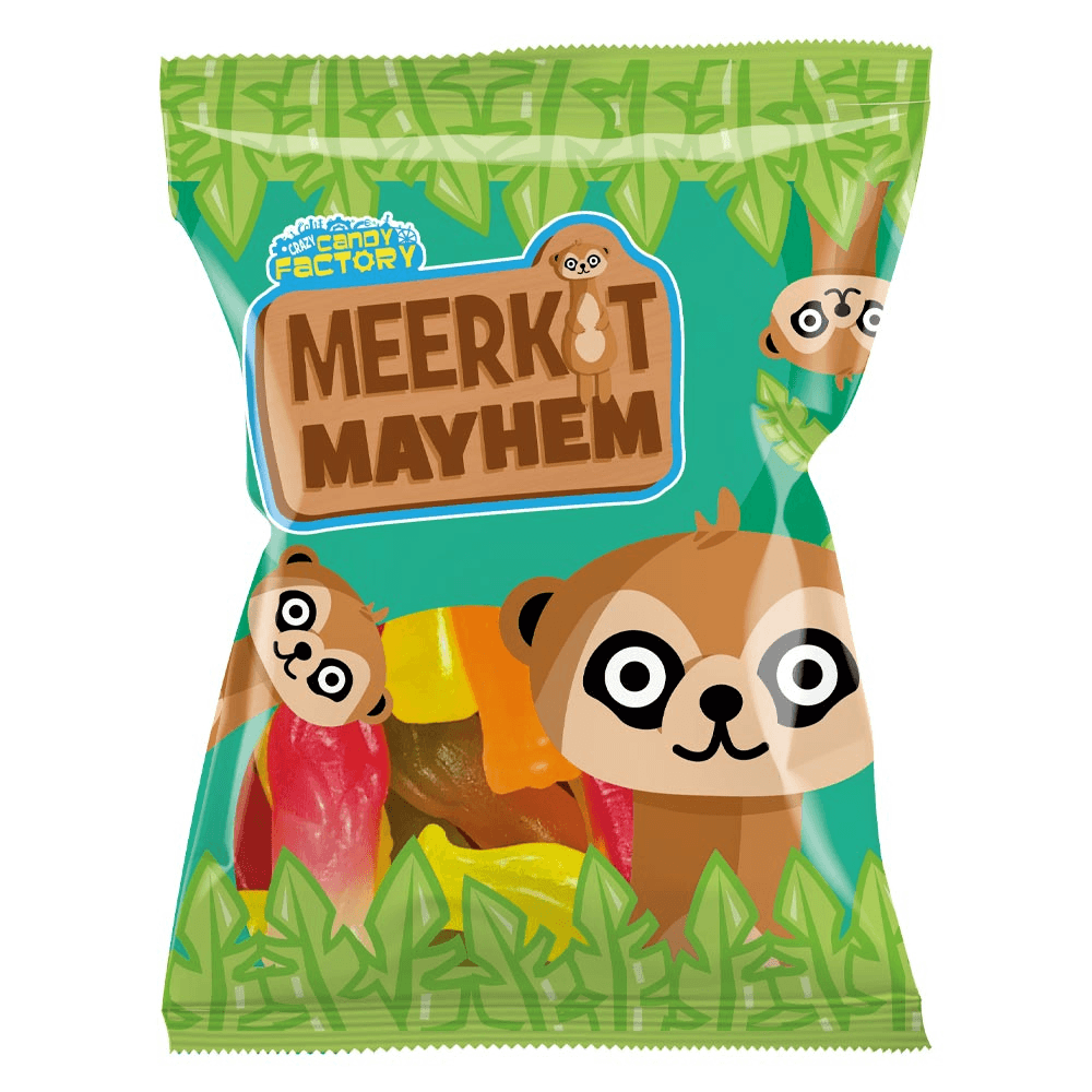 Crazy Candy Factory Meerkat Mayhem - 12 x 135g Bags | Hancocks Crazy Candy Factory Meerkat Mayhem - 12 x 135g Bags | Hancocks