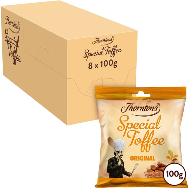Thorntons Original Special Chewy Toffee Bag 85g X16